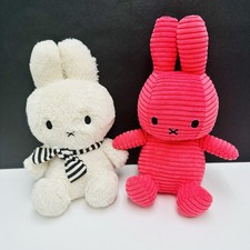 Bon Ton Toys Bruna Nijntje Fluffy Plush Miffy w/ Scarf  Corduroy Miffy 9  Plush