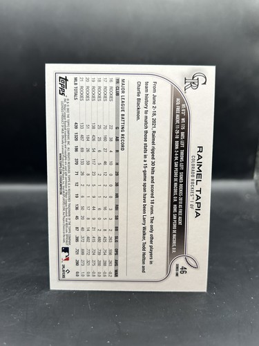 2022 Topps 1st Edition #46 Raimel Tapia Gold Foil - Bild 2 von 2