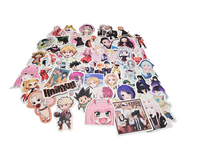 Assorted Anime Characters Stickers Lot of 50 Various Series Haikyuu!! Jujutsu