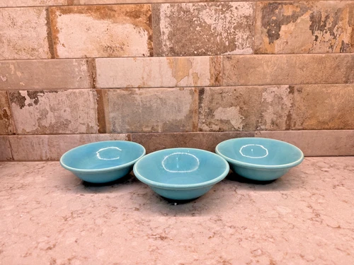 Bauer Pottery Turquoise Blue 6" Berry Bowls...3