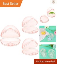 Compact 3-Pack Pacifier Containers - BPA Free and Travel Ready, Pink Design