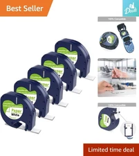 Effortless Organization with DYMO Letratag 5-Pack - Self-Adhesive Labels, 12mm