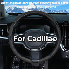 15 Carbon Fiber 3pcs Segmented Steering Wheel Cover For Cadillac Black 15 Carbon Fiber 3pcs Segmented Steering Wheel Cover For Cadillac Black