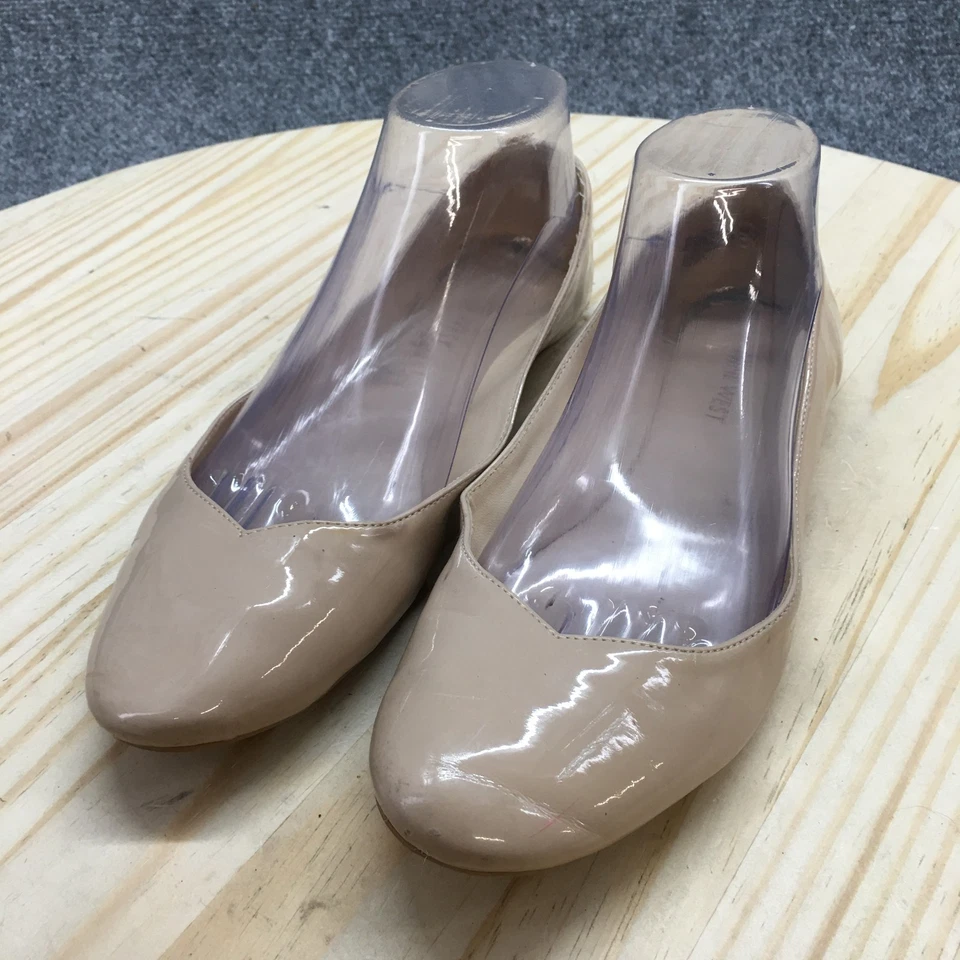 Zapatos planos de ballet informales sin cordones Nine West para mujer 8 M Razzie beige imitación cuero Foto 3 de 4