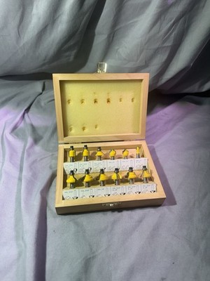 Carb-Tech Carbide Router Bit Set In Wood Box