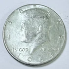 1964 Kennedy Half Dollar 90% Silver Circulated Condition US Coin Free Ship #8412