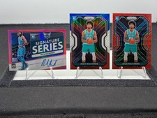 Nick Richards 2020 RC: PINK SIGNATURE SERIES 13/25, RED PRIZM WAVE, & BLUE PRIZM