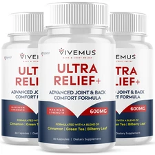 (3 Pack) Vivemus Ultra Relief+ Joints Health Support Max Supplement 180 Capsules