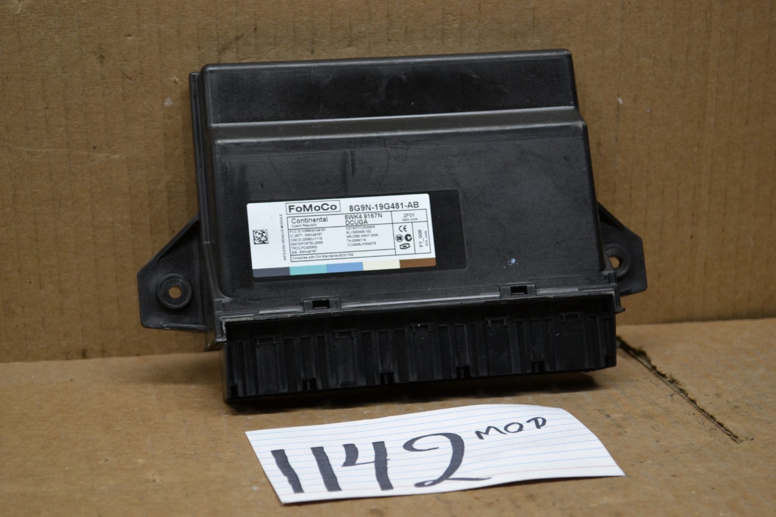  10 11 12 13 Jaguar Keyless Entry Theft Locking Control Module #1142-MOD