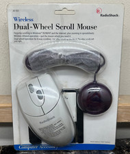 Radio Shack Wireless Dual Wheel Scroll Mouse Programmable W/ Sensor Disk NEW