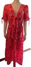 btfbm floral dress ruffle tiered lined tie front maxi size L NWT