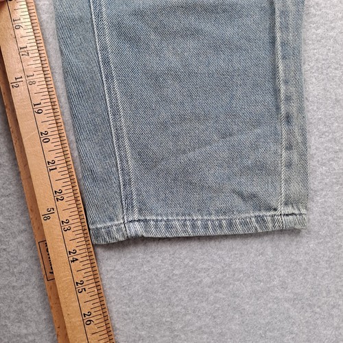 Mustard Seed Jeans Women Small Blue Denim Barrel Pants Button Fly Distressed - Picture 11 of 12