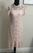 Alexa B Nites Dress Lined Shell Pink Sequins Size 4