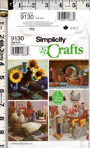 1994 UNCUT Simplicity Crafts Sewing Pattern 9130 "Decorative Bird & Sunflower Ac - Picture 5 of 6