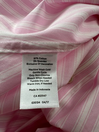 Neu ohne Etikett Talbots rosa modisch gestreiftes knitterarmes Hemd mit Knopfleiste Petite 16P - Bild 8 von 8