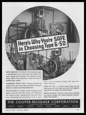 1937 Cooper Bessemer Mount Vernon Ohio Photo Oil Well Pumping Engine Print Ad