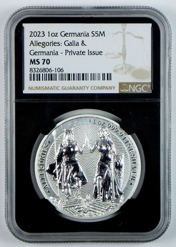 2023 Germany 5 Marks Germania Allegories: Galia & Germania - NGC MS 70