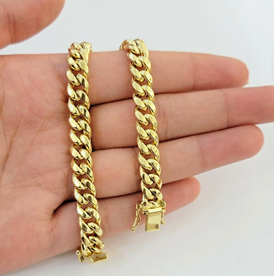 Real 10k Gold Bracelet 7 inch 8mm Miami Cuban Link Box Clasp