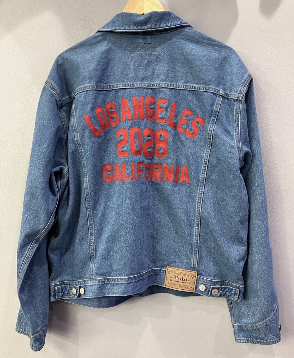 Polo Ralph Lauren LA 28 Olympic Denim Racing Jacket Size