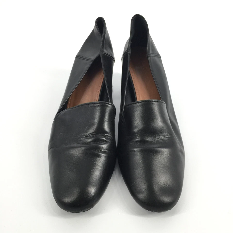 Mocasines de cuero plegables Massimo Dutti talla 39/9 negros zapatos de salón convertibles mulas Foto 2 de 4
