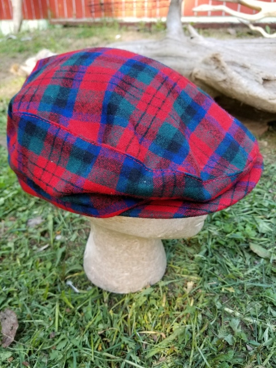 Vintage Pendleton Red Tartan Plaid Newsboy Hat L Prepcore Ivy League Wool Cap Vintage newsboy cap plaid - Gem main image 2