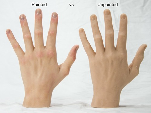 Pose-able Painted Left Silicone Male Mannequin Hand -Display-Prop - Picture 2 of 6