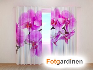 auf Maß Fotogardine /"Orchidee/" Gardine mit Motiv Digitaldruck Vorhang bedruckt