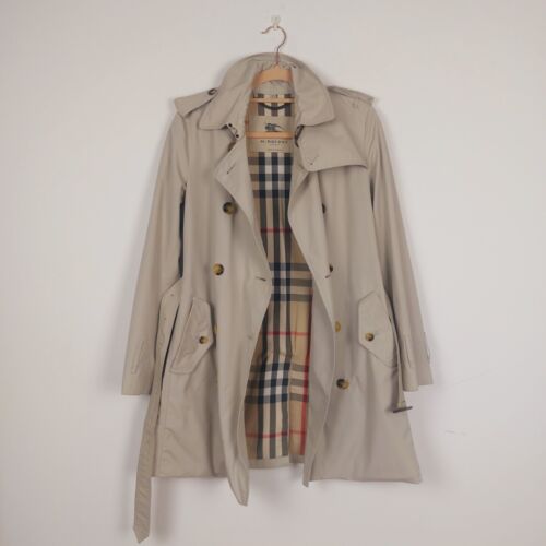 Burberry beige belted trench coat mid length UK10