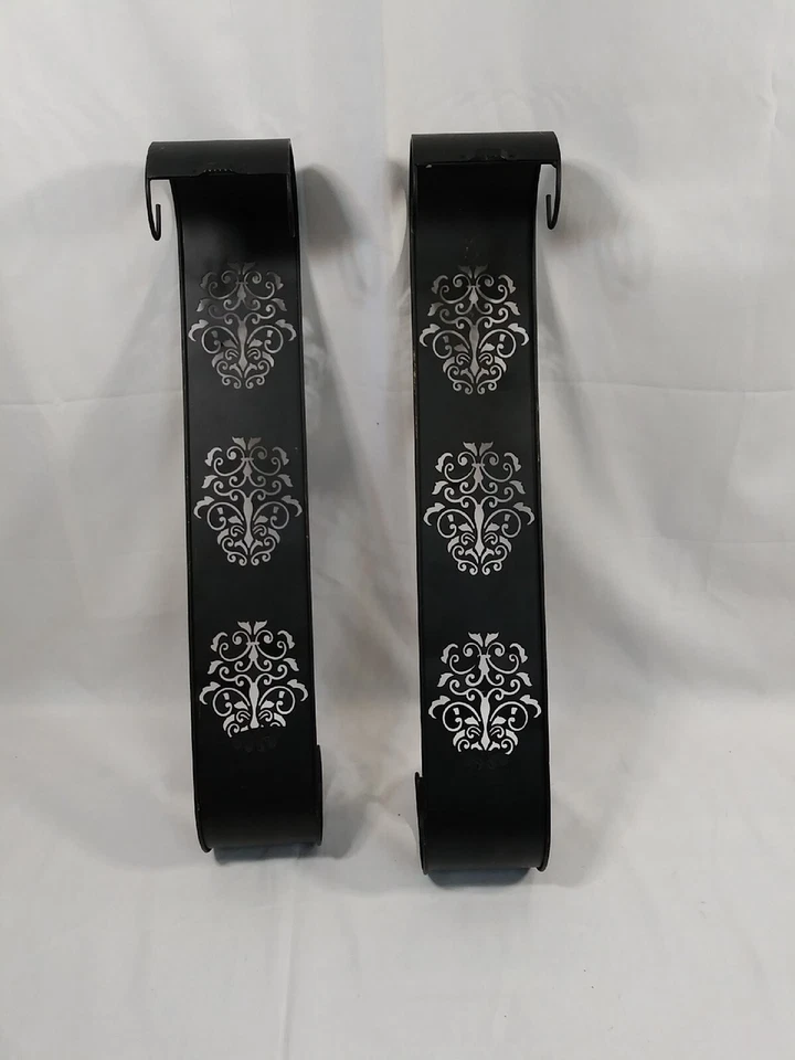 Juego de 2 Candelabros Aplique Pared Lata 22" Alto y 4 1/2" Ancho Negro Foto 4 de 4