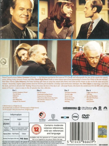 Frasier: The Complete Fifth Season (1998) DVD, Kelsey Grammer, David Hyde Pierce - Picture 2 of 2
