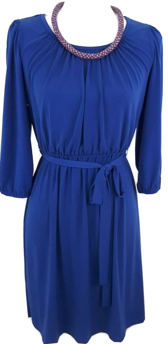 VALERIE BERTINELLI--Women's Size 4--Royal Blue Dress w/Slits on the Sleeve.  | eBay