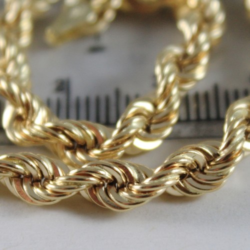 BRACCIALE IN ORO GIALLO 750 18K CORDA INTRECCIATA 19 CM X 5 MM MADE IN ITALY - 第 2/10 張圖片
