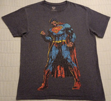 2015 Med Superman DC Comics Word Collage Graphic Superman Collector T Shirt