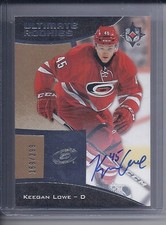 15-16 2015-16 ULTIMATE COLLECTION KEEGAN LOWE ROOKIE AUTO /299 86 HURRICANES