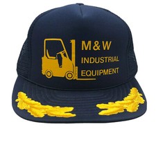 M&W Industrial Equipment Trucker Cap Hat Scrambled Egg Vtg Mesh Snapback Foam
