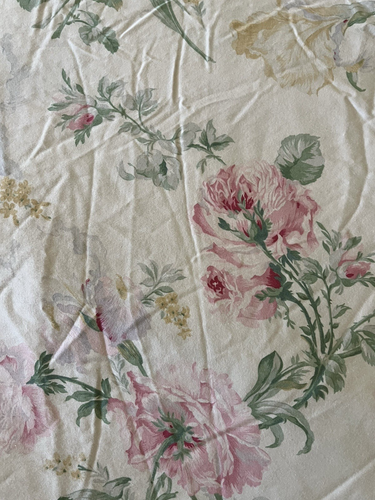 Ralph Lauren Therese Shabby Floral KING Duvet Cover Roses Peonies Iris Sateen - Picture 3 of 8