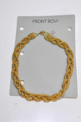 Front Row Damen-Kette goldfarben geflochtene Steinchenhalskette 17-HS1980/426