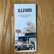 Texaco Map Illinois Chicago Aurora Joliet 1973 Gas Oil Advertising Street