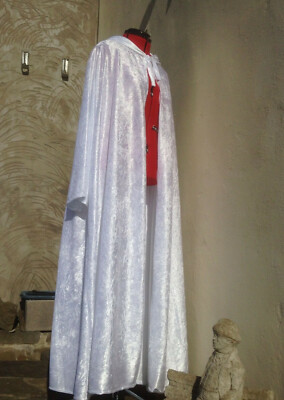 white hooded cloak with sleeves