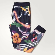 Adidas FLORAL BURST CUFFED CREPE TRACK PANTS Sweat Yoga firebird Womens sz S NWT