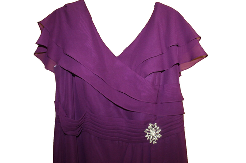 JJ's House Purple/Grape Mother of Bride/Groom or Prom Dress - Size 16-18 - Picture 3 of 6