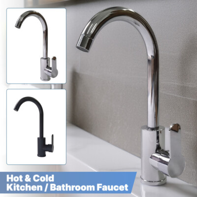 RV Mobile Bathroom Kitchen Basin Sink Faucet Mixer Sprayer Water Tap With Pipes