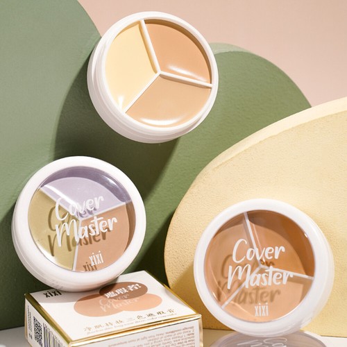 3 Colors Concealer Palette Full Coverage Dark Circles Cover Long-lasting 1 Pcs - Picture 10 of 16