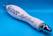 Shiner Light Blonde Texas Craft Beer Bar Tap Handle Keg Pull Pub White Silver