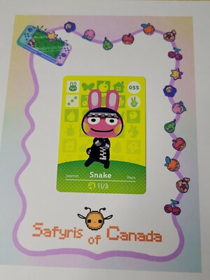 Snake #055 Animal Crossing Amiibo Card Authentic Never Scanned
