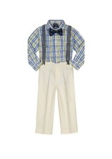 Nautica Baby Boys 4-Piece Set with Dress Shirt, Pants, Suspenders  Bow Tie 18M
