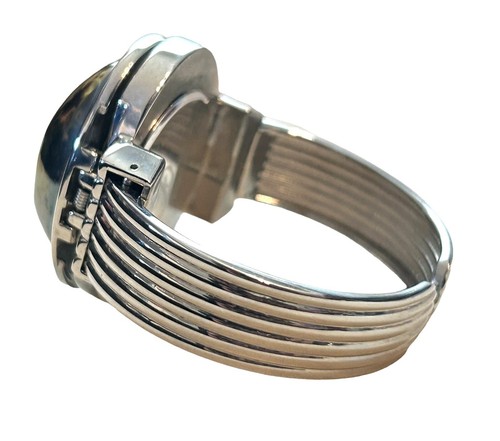 Silber & Regenbogen Titan Fenster Druzy Armband Manschette mit versteckter Uhr - Bild 2 von 9