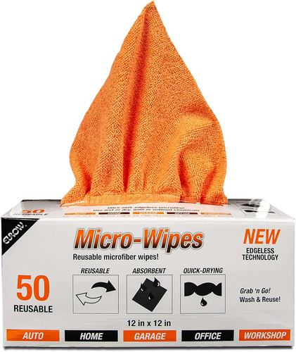 Reusable Microfiber Cleaning and Drying Wipes with Dispenser Box, 200GSM, 12 by - 第 12/12 張圖片