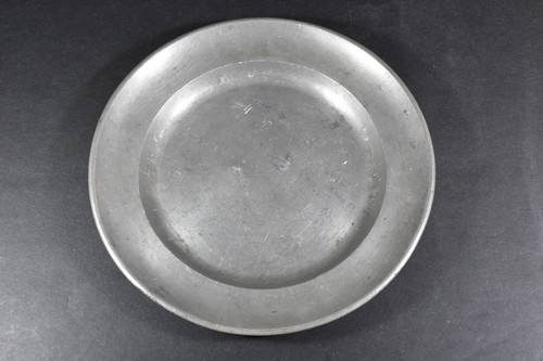 German 19th Century Antique Pewter Dinner Plate - 23cm, 488 grams