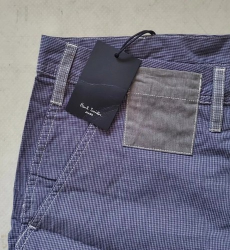 Pantalones Cortos PAUL SMITH Azul Cuadros Finos Chino Algodón Para Hombre 32 - Imagen 5 de 8